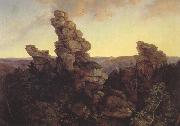 Oehme, Ernst Ferdinand The Greifensteine in the Saxon Erzgebirge (mk22) oil painting